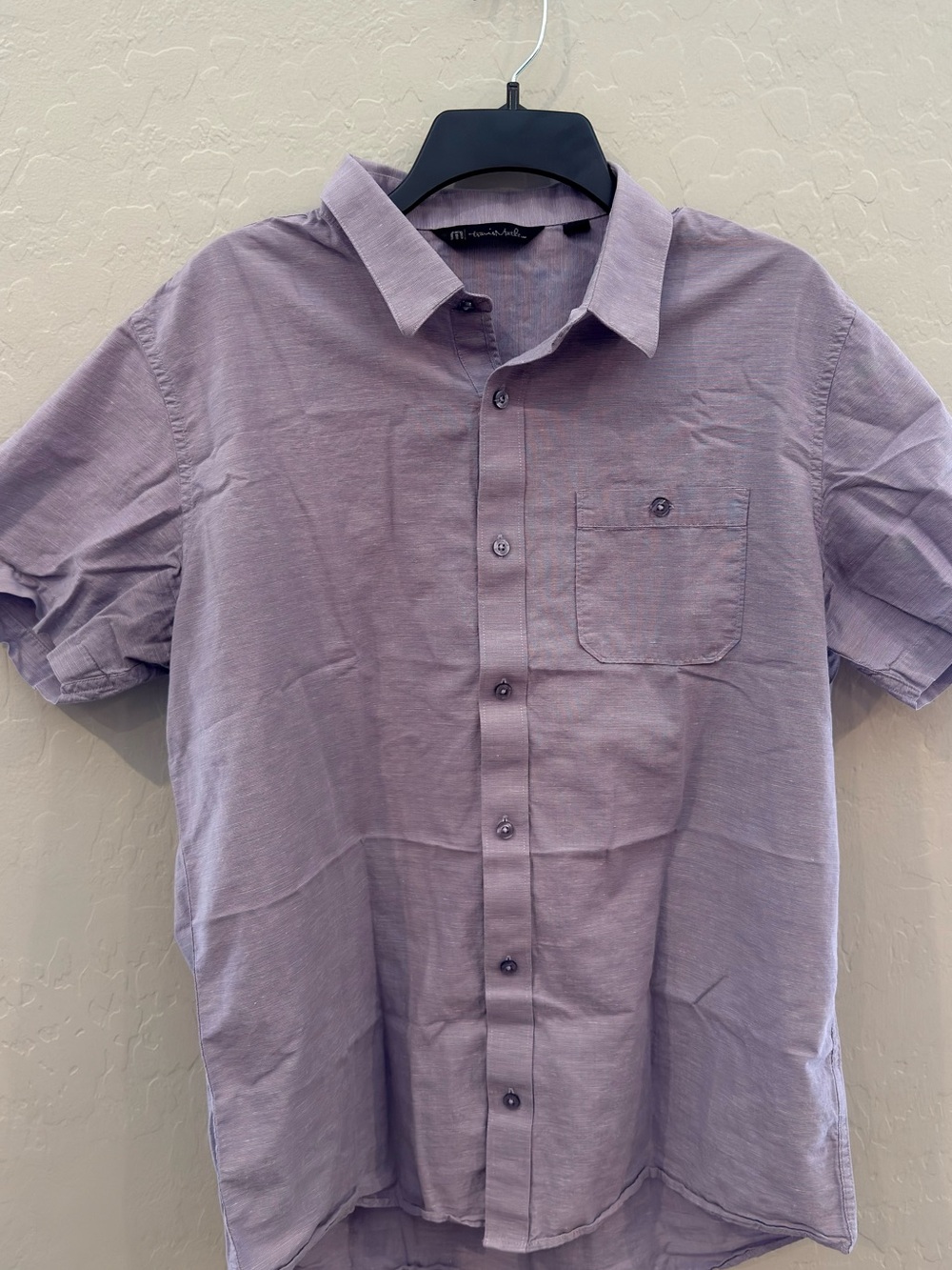 Travis Mathew Men's Short-Sleeve Button-Down Shirt - Light Lavender